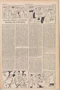 Haagse post, 12 juni 1954, p. 13: illustratie voor 'Amsterdams Bohème en Intelligentia. Rondom het Leidseplein'