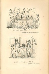 Onderste tekening door HaverSchmidt (uit: Studenten-almanak voor het jaar 1857)