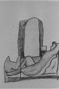 H.N. Werkman, schets voor 'Vrouw met medicijnfles' (Stedelijk Museum Amsterdam)