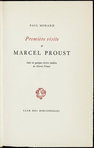 Première visite de Marcel Proust, suivi de quelques lettres inédites de Marcel Proust, titelpagina