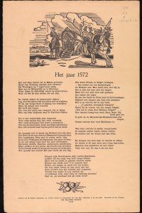 M. Nijhoff, Het jaar 1572 (1941: tweede druk), houtsneden van Jan Wiegers (voorzijde) 