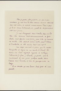 Eerste tekstpagina in facsimile van het handschrift van Paul Valéry 