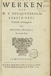 Titelpagina van 'Alle de werken van W.V. Focquenbroch. Eerste deel', tweede druk
