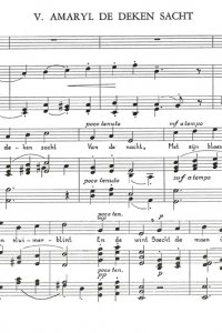 Hoofts gedicht 'Amaryl de deken sacht': muzieknotatie