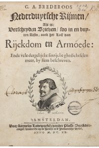 Titelpagina van 'G. A. Brederoos Nederduytsche Rijmen'