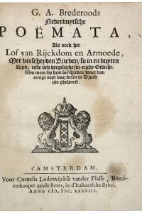 Titelpagina van 'G.A. Brederoods Nederduytsche poëmata'