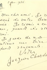 Brief van Jacques Chardonne aan Louis Koopman (1936) 