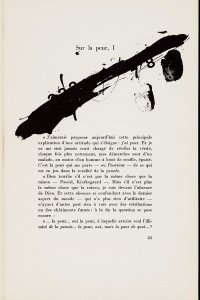 Tekst van Jabès met illustratie door Tàpies (p. 65) 