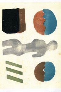 H.N. Werkman, 'Compositie met figuur' (Particuliere Collectie Zuid-Holland)