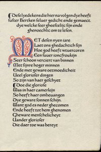 Titelpagina van 'Een boecxken gemaket van Suster Bertken die LVII jaren besloten heeft gheseten tot Utrecht in dye Buerkercke'