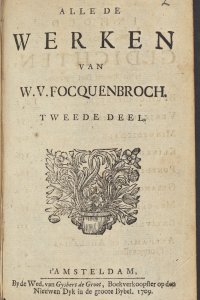 Titelpagina van 'Alle de werken van W.V. Focquenbroch. Tweede deel.'