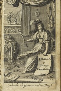Titelgravure in 'Thalia, of Geurige zang-goddin. Eerste deel.'