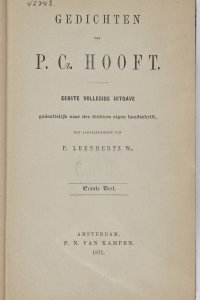 Titelpagina van 'Gedichten van P. Cz. Hooft'