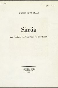 Vooromslag van 'Sinaia'