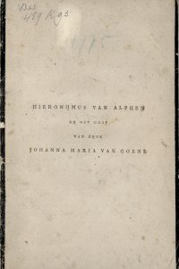 Titelpagina van 'Hieronijmus van Alphen bij het graf van zijne Johanna Maria van Goens'