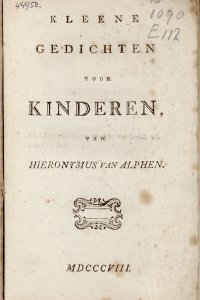 Titelpagina van een roofdruk van 'Kleene gedichten voor kinderen'