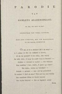 O.C.F. Hoffham, Parodie van Hamlets alleenspraak: to be or not to be?