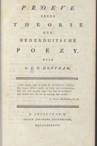 Titelpagina van 'Proeve eener theorie der Nederduitsche poëzy'