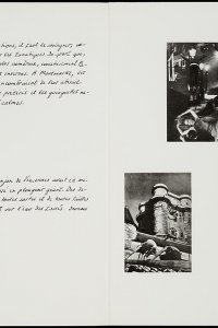 Fotocollages door Georges Hugnet (rechts) met bijschriften (links) [p. 22-23] 