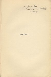 Opdracht van P.C. Boutens aan Jacobus van Looy (in 'Verzen', 1912)