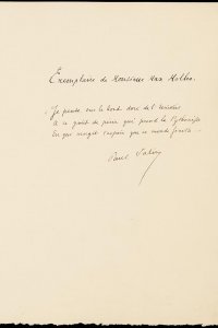 Opdracht in handschrift van Paul Valéry aan Max Molho 