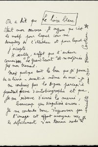 Pagina [71] met facsimile van Jean Cocteau's handschrift 