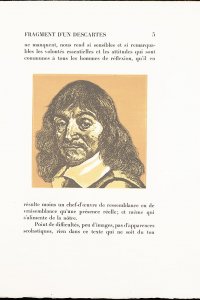 Portret van Descartes: houtsnede door Jacques Beltrand (p. 5) 
