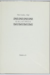 Titelpagina van 'Galathea'