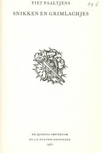 Titelpagina van 'Snikken en grimlachjes', 1967