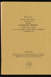 Charles Péguy, H.N. Werkman, Prière pour nous autres charnels (1941), pagina 4 en binnenzijde achteromslag [proef]