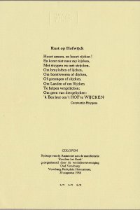 Een ander gedicht over Rust op Hofwijck