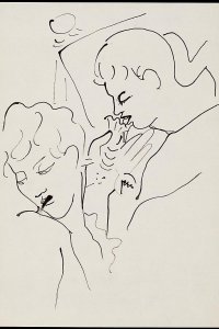 Originele tekening door Jean Cocteau 