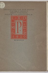 Titelpagina van 'Sonnetten van den heere Pieter C. Hooft'