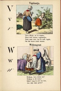 V en W in 'Van Alphen's ABC Boekje'