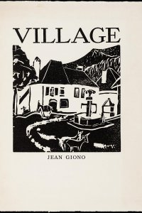 Village, vooromslag met linosnede door Édith Berger 
