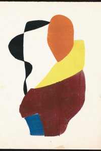 H.N. Werkman, 'Vrouw met gele sjaal' (Koninklijke Bibliotheek Den Haag)