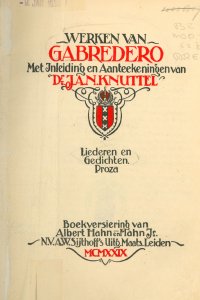 Voorzijde omslag 'Werken van G.A. Bredero'