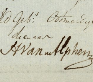 Handtekening van Hiëronymus van Alphen
