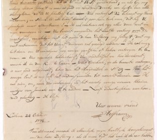 Brief van O.C.F. Hoffham aan P.J. Uylenbroek, 24 oktober 1776