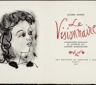 Titelpagina en frontispice van Julien Green, Le visionnaire (1950) 