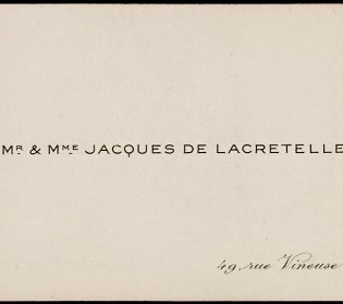 Visitekaartje van Jacques de Lacretelle