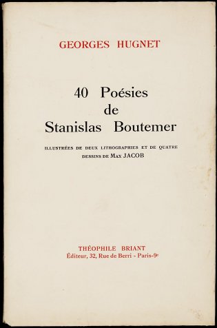 40 Poésies de Stanislas Boutemer, vooromslag