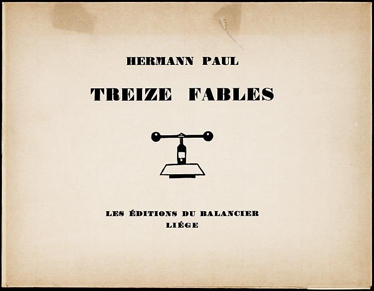 Titelpagina van Hermann Paul, Treize fables (1928)