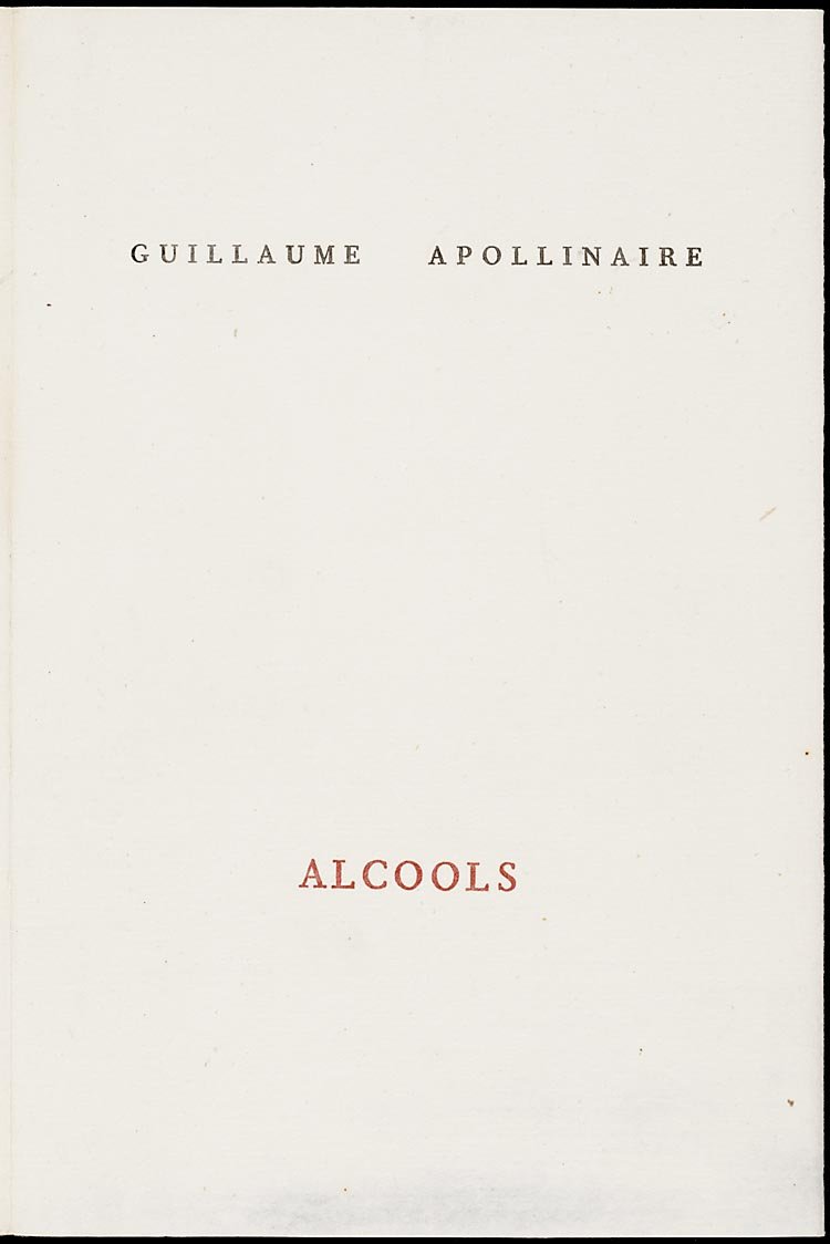 Guillaume Apollinaire, Alcools (1986): cover