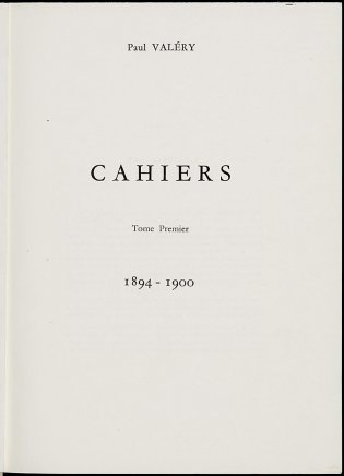 Cahiers, titelpagina