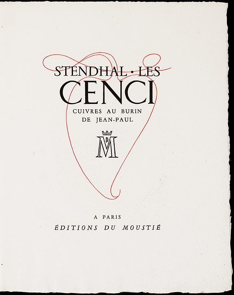 Title page of 'Les Cenci'