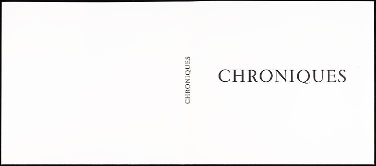 Omslag van 'Chroniques'