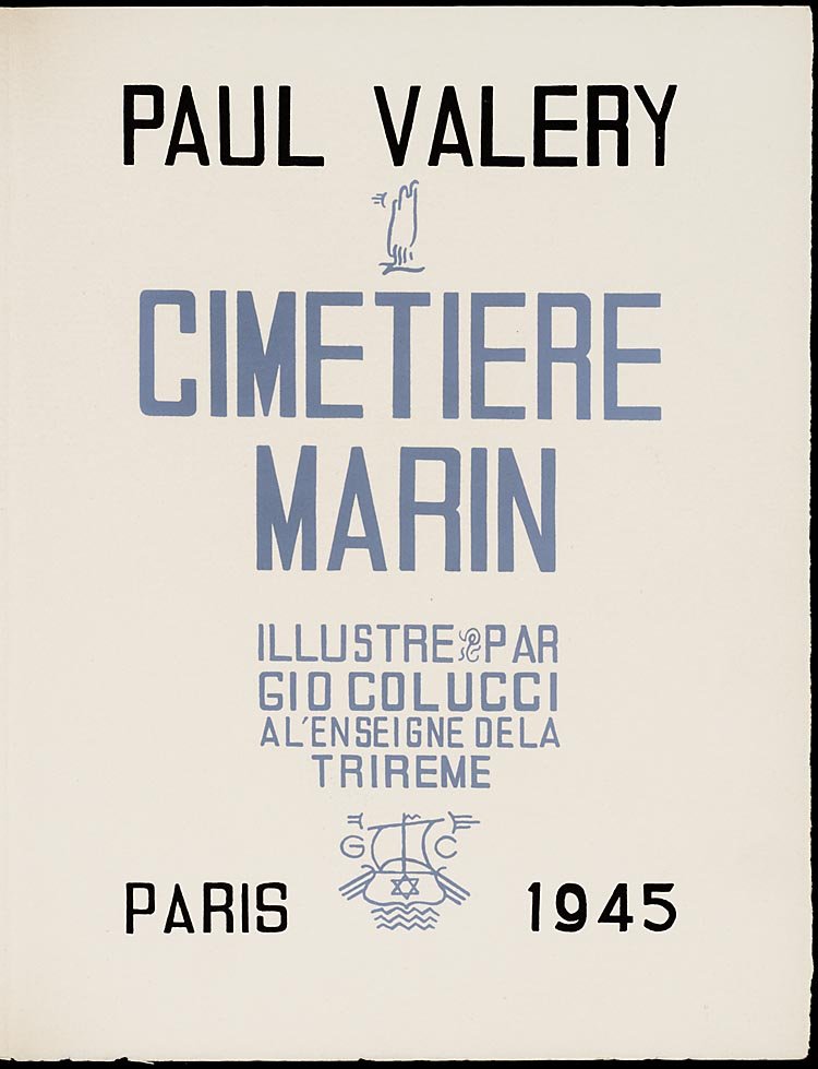Page de titre de Paul Valéry, Cimétière marin (1945) 