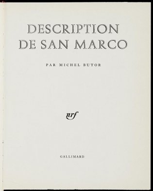 Description de San Marco, titelpagina