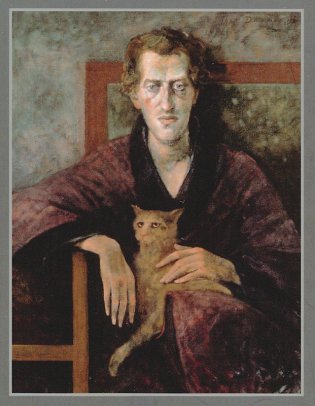 Schilderij met een portret van Gerrit Komrij